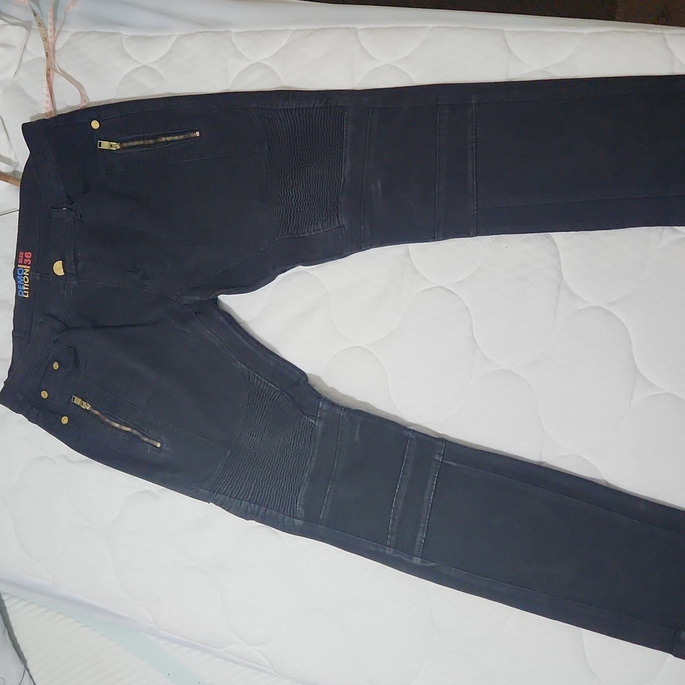 Black Demolition slimfit biker jeans size36